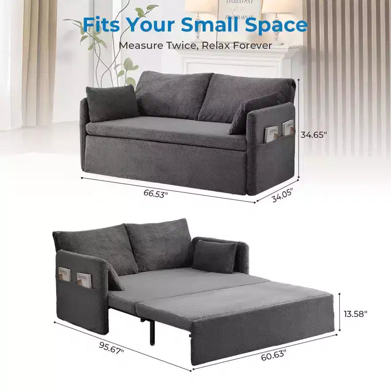 Divano letto convertibile con schienale regolabile, Bubble Fleece