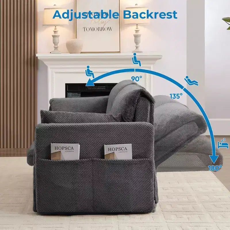 Divano letto convertibile con schienale regolabile, Bubble Fleece