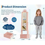 Armadio Portagioie Autoportante per Bambini con Specchio LED e 3 Cassetti