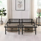 Telaio letto pieghevole in metallo con spazio contenitore sottostante, nessuna rete necessaria, misure Queen/King