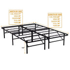 Telaio letto pieghevole in metallo con spazio contenitore sottostante, nessuna rete necessaria, misure Queen/King