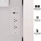 Set toeletta con armadietto a specchio a figura intera, luci a LED, cassetti, hub di alimentazione, supporto per asciugacapelli e sgabello