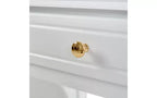 Toeletta con specchio reversibile, 5 cassetti e sgabello abbinato, bianco