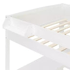 Letto a soppalco matrimoniale in legno con scrivania, mensola portaoggetti, divano convertibile e luce LED