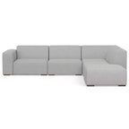 Divano componibile a L con pouf – Grigio chiaro