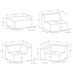 Divano componibile a L con pouf – Grigio chiaro