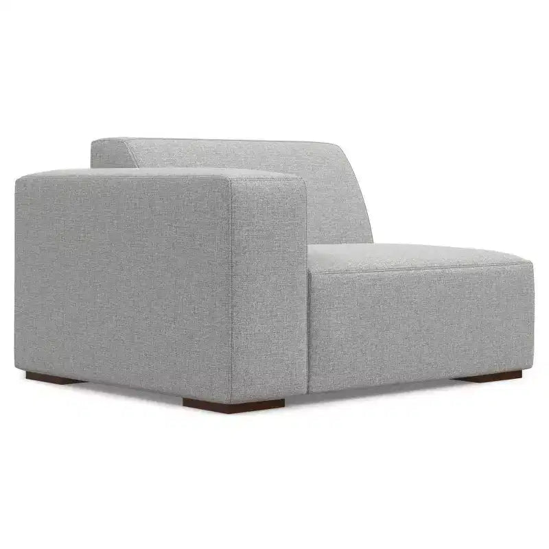 L-Shaped Sectional Sofa with Ottoman – Pale Gray