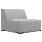 Divano componibile a L con pouf – Grigio chiaro
