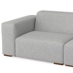 Divano componibile a L con pouf – Grigio chiaro