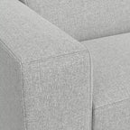 Divano componibile a L con pouf – Grigio chiaro