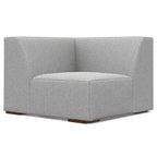Divano componibile a L con pouf – Grigio chiaro