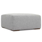 Divano componibile a L con pouf – Grigio chiaro