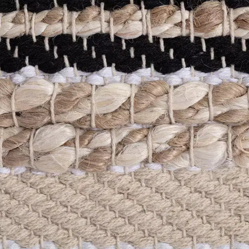 Pouf ottomano quadrato – Beige e Scala di grigi, Fodera rimovibile