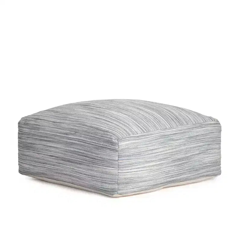 Pouf quadrato in tessuto grigio