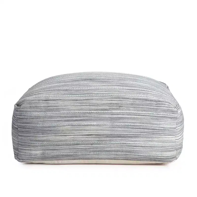 Gray Square Woven Ottoman