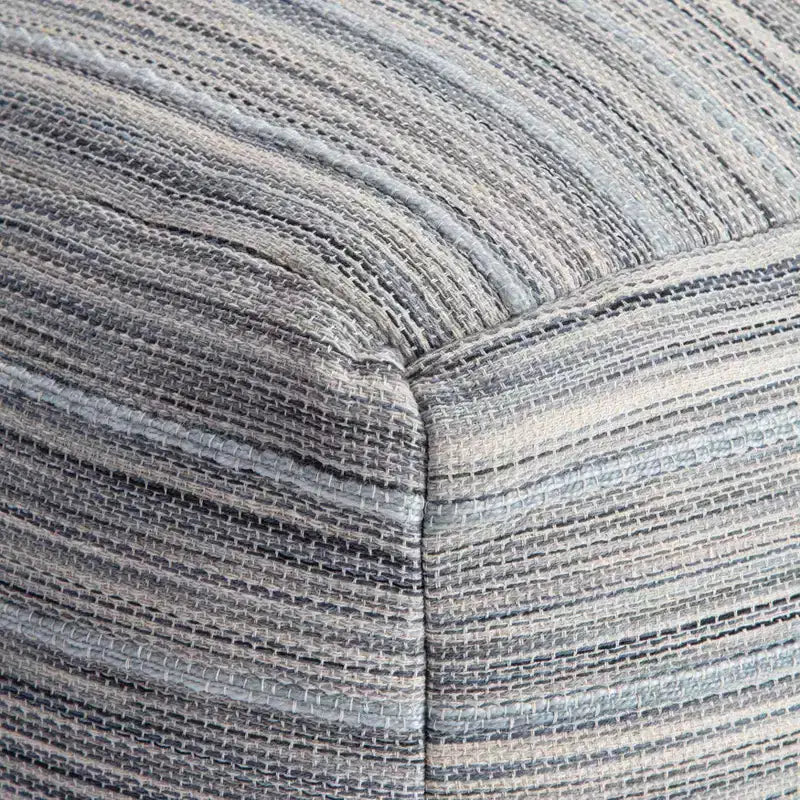 Gray Square Woven Ottoman