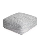 Pouf quadrato in tessuto grigio