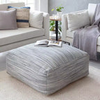 Pouf quadrato in tessuto grigio