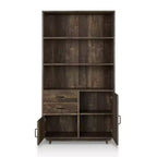 Libreria da 177,3 cm con armadietto e cassetti – Finitura in rovere rigenerato