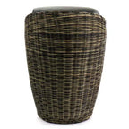 Pouf rotondo in vimini con contenitore