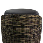 Pouf rotondo in vimini con contenitore