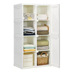 Costway Portable Closet Clothes Foldable Armoire Wardrobe Closet w/ 8 Cubby Storage