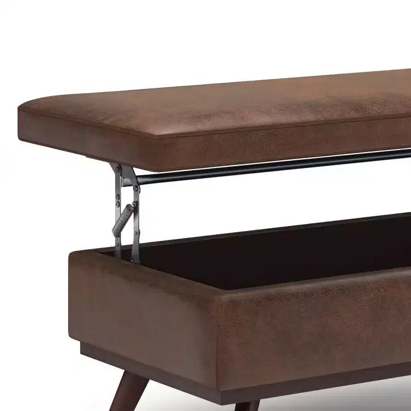Tavolino contenitore/pouf grande con piano sollevabile