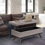 Tavolino contenitore/pouf grande con piano sollevabile