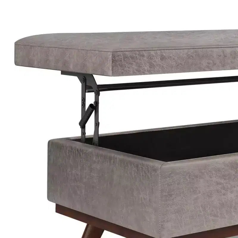 Tavolino contenitore/pouf grande con piano sollevabile