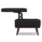 Tavolino contenitore/pouf grande con piano sollevabile