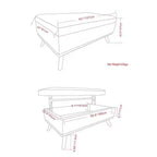 Tavolino contenitore/pouf grande con piano sollevabile
