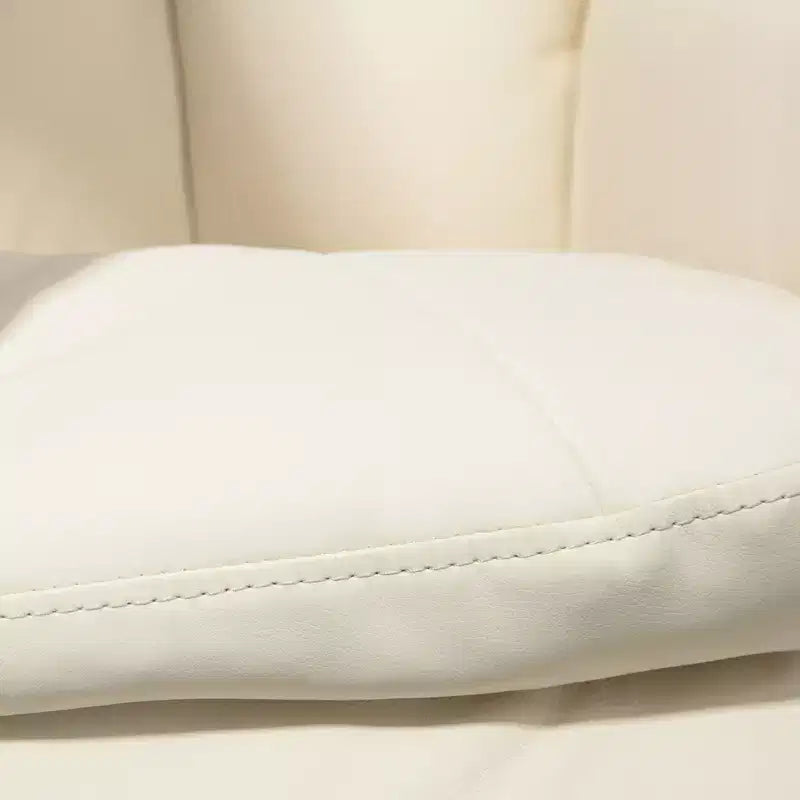 Poltrona Reclinabile Girevole con Poggiapiedi e Ottomana, Ecopelle, Girevole a 360°, Schienale Regolabile per Soggiorno e Camera da Letto