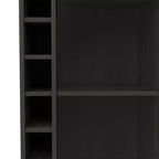 Carrello portatile mobile bar con anta in vetro, 4 ruote, 2 ripiani e 6 scomparti