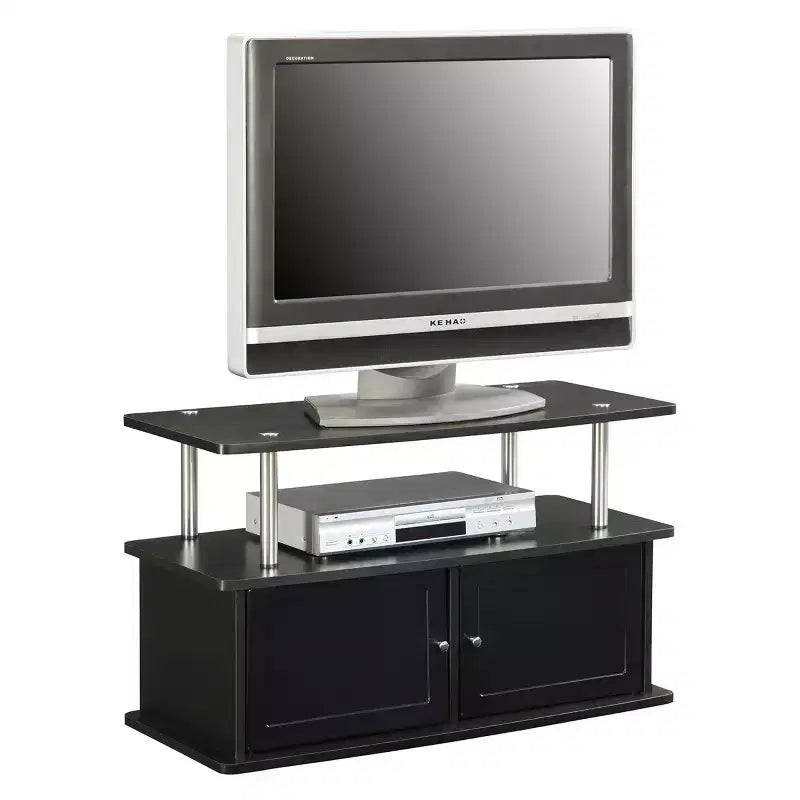TV Stand for TVs up to 49 Inches with 2 Storage Cabinets and Open Shelf