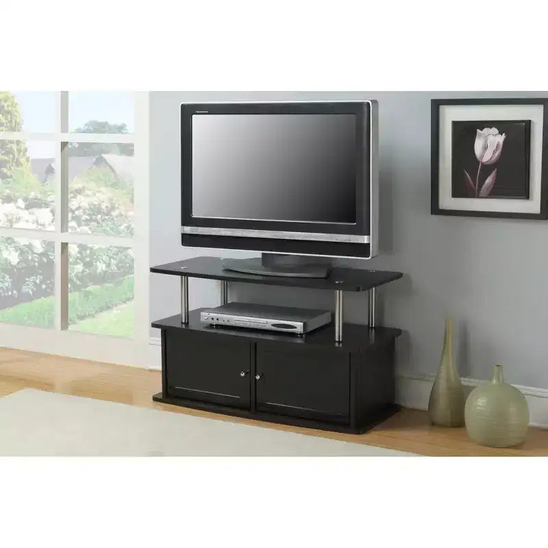 TV Stand for TVs up to 49 Inches with 2 Storage Cabinets and Open Shelf