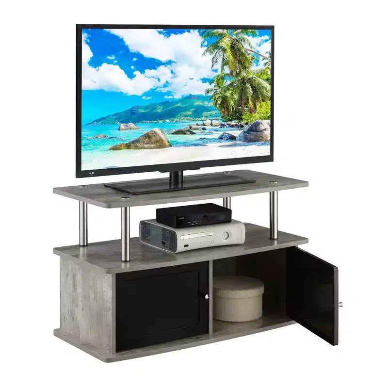 TV Stand for TVs up to 49 Inches with 2 Storage Cabinets and Open Shelf