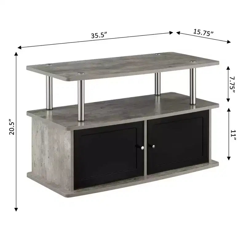 TV Stand for TVs up to 49 Inches with 2 Storage Cabinets and Open Shelf