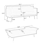 Divano Letto Convertibile con Rivestimento in Velluto, Futon Pieghevole per Soggiorno o Camera da Letto
