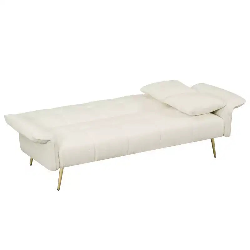 Convertible Sofa Bed with Velvet Upholstery, Folding Futon Sleeper for Living Room or Bedroom