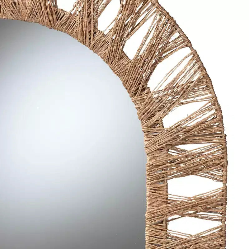 Geona Oval Seagrass Accent Wall Mirror