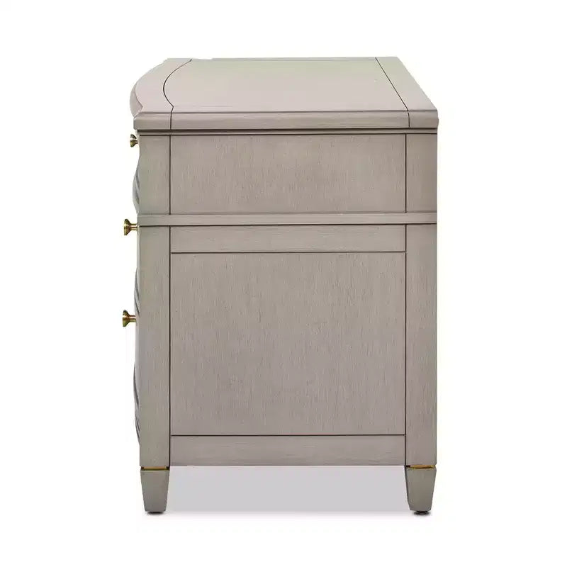 3-Drawer Accent End Table with Gold Accents