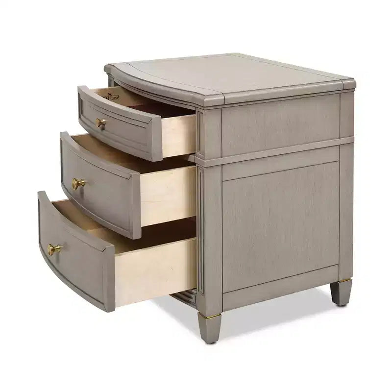 3-Drawer Accent End Table with Gold Accents