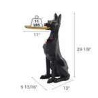 Tavolino a forma di Doberman – H 74 cm, Resina Nera