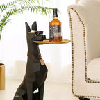 Tavolino a forma di Doberman – H 74 cm, Resina Nera